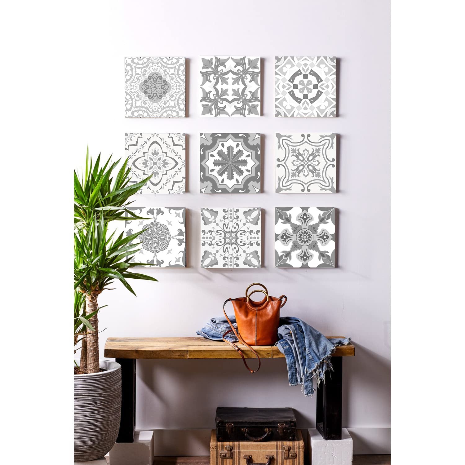 24 Pcs 8×8 in (20x20cm) Peel&Stick Tile Stickers-Waterproof Removable Backspl…