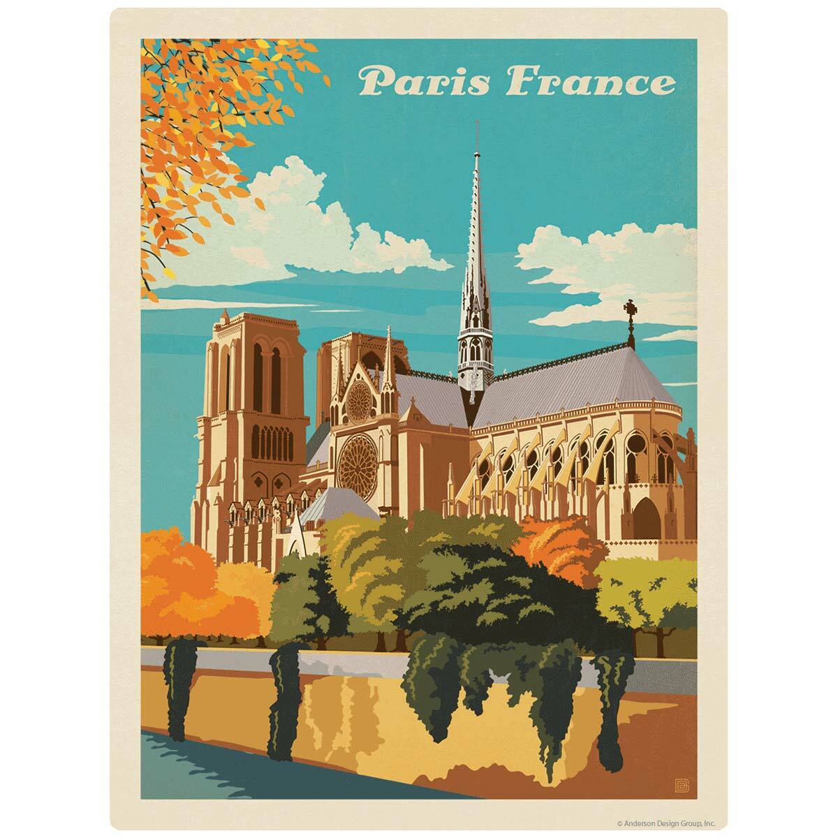 Paris France Notre Dame Cathedral Decal Peel and Stick