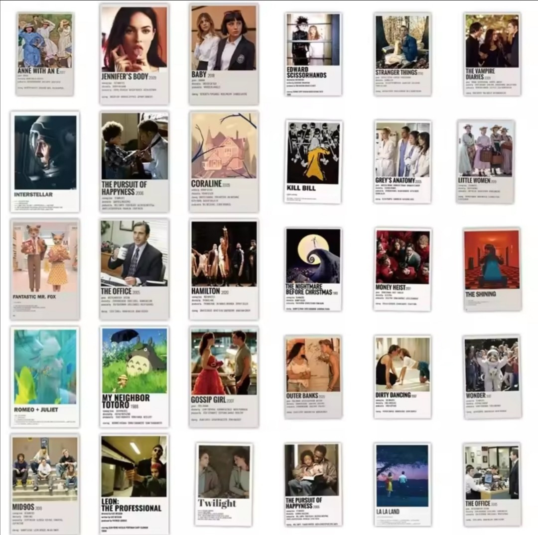 20 PCS Famous Popular Movies Films TV Shows Series Posters Stickers BRAND NEW