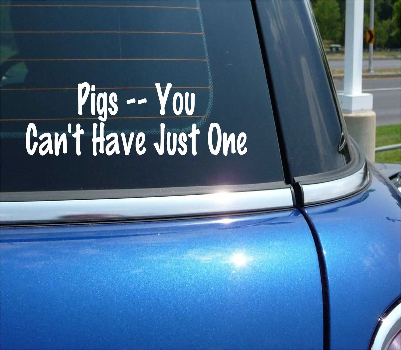PIGS YOU CANT CAN'T HAVE JUST ONE PIG FARM FUNNY DECAL STICKER ART CAR WALL