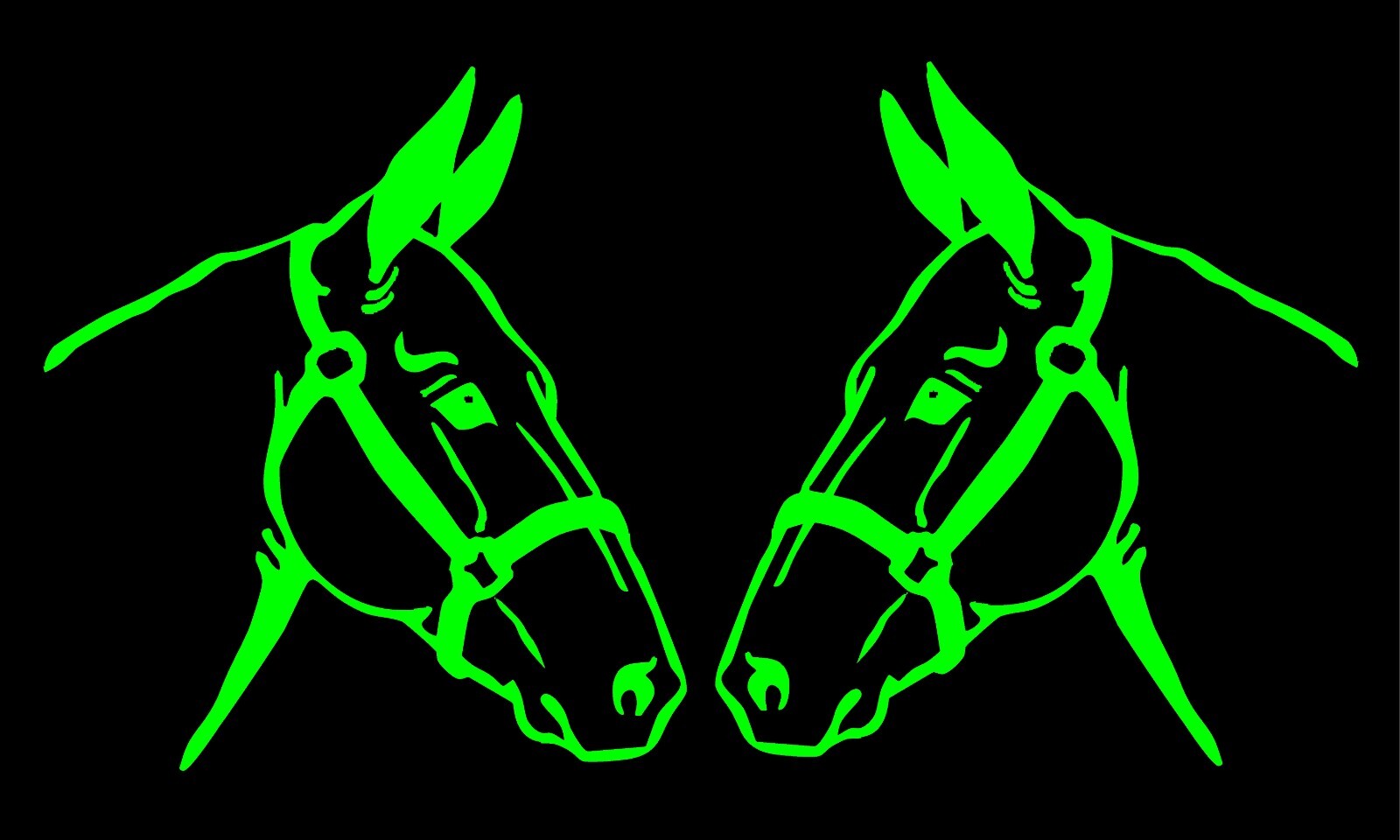 Mule Decals Mirrored Image Set Donkey equestrian horse trailer vinyl car decal
