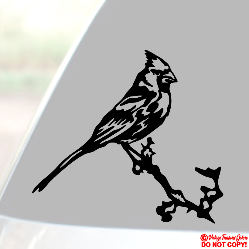 NORTHERN CARDINAL BIRD Vinyl Decal Sticker Car Rear Window Wall Bumper Animal