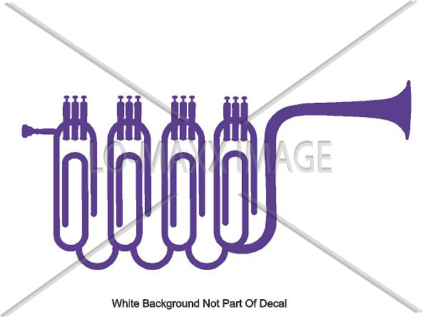 Impossible Paper clip Trumpet Horn Various Colors & Sizes Die Cut Vinyl Decal