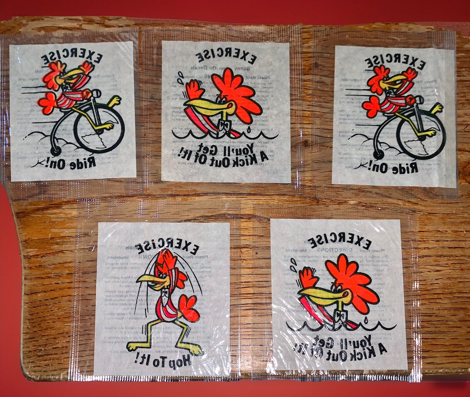 1973 Cocoa Puffs Sonny the Cucckoo Bird Iron-On Decal Transfers Set of 5! ~ NEW