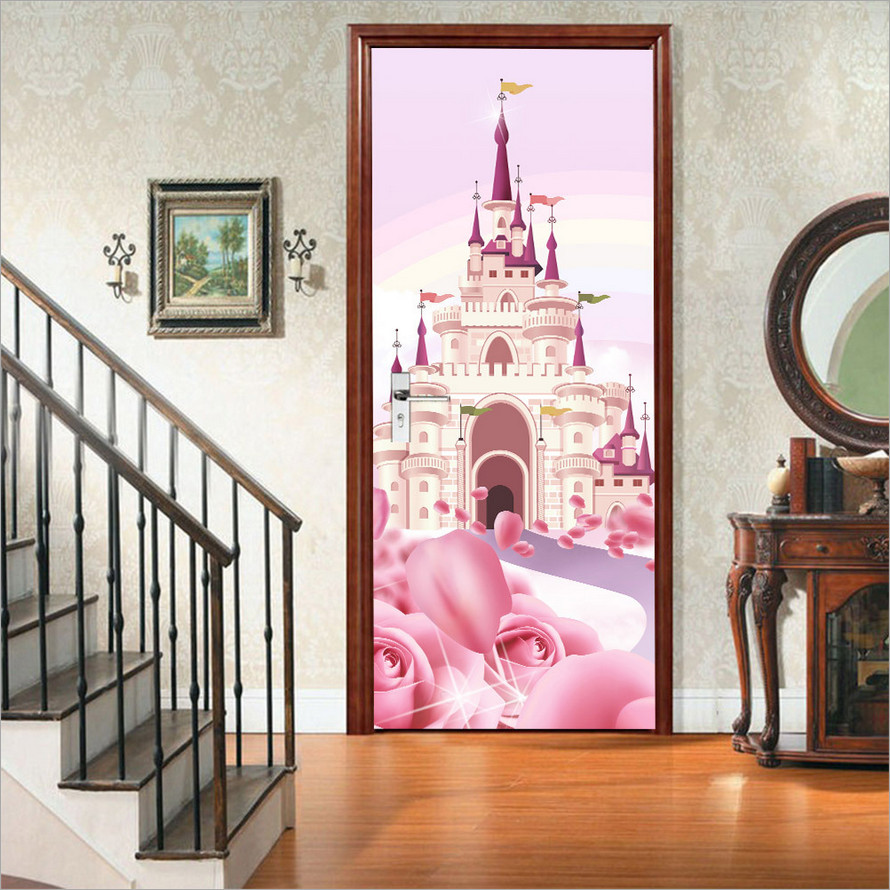 Abstract Style Morden PVC Door Sticker Art Wall Decals Mural 3D Home Room Decor