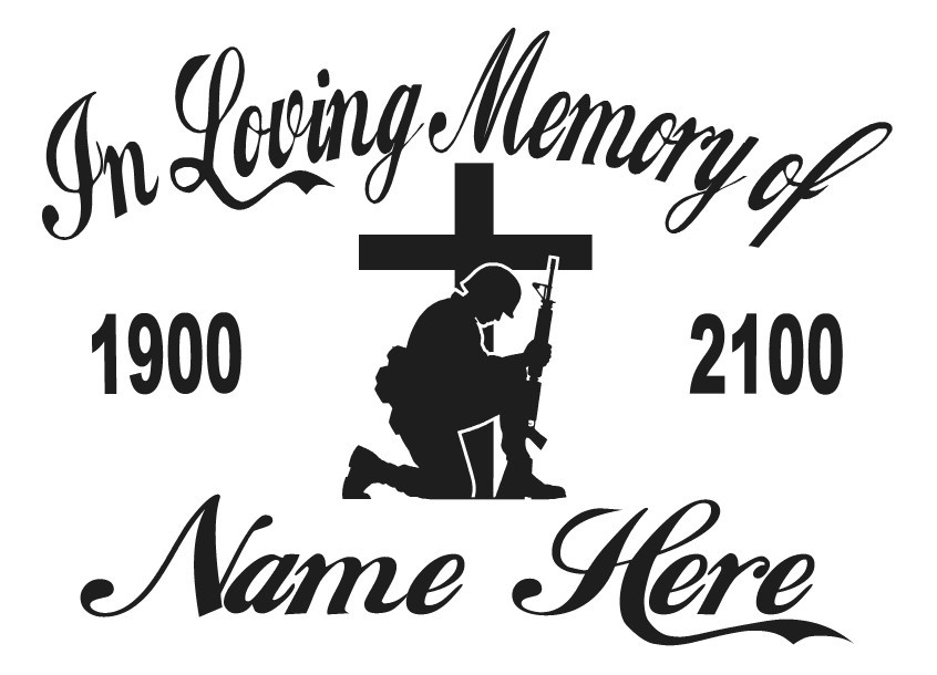 In Loving Memory Of – Military Armed Forces Sticker Decal Memorial Personalize 3