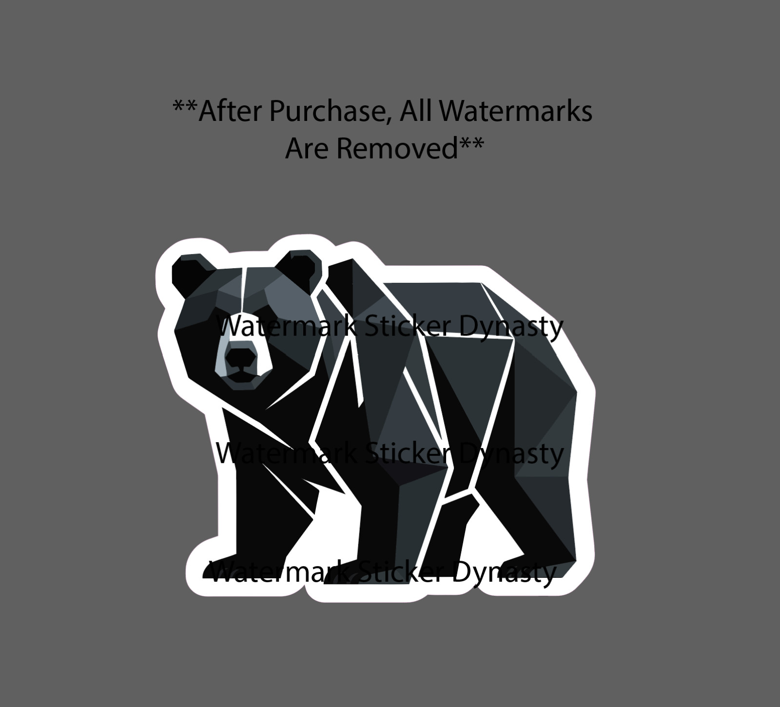 Black Bear Geometric Sticker Waterproof Decal Woods Outdoor Nature Gift NEW