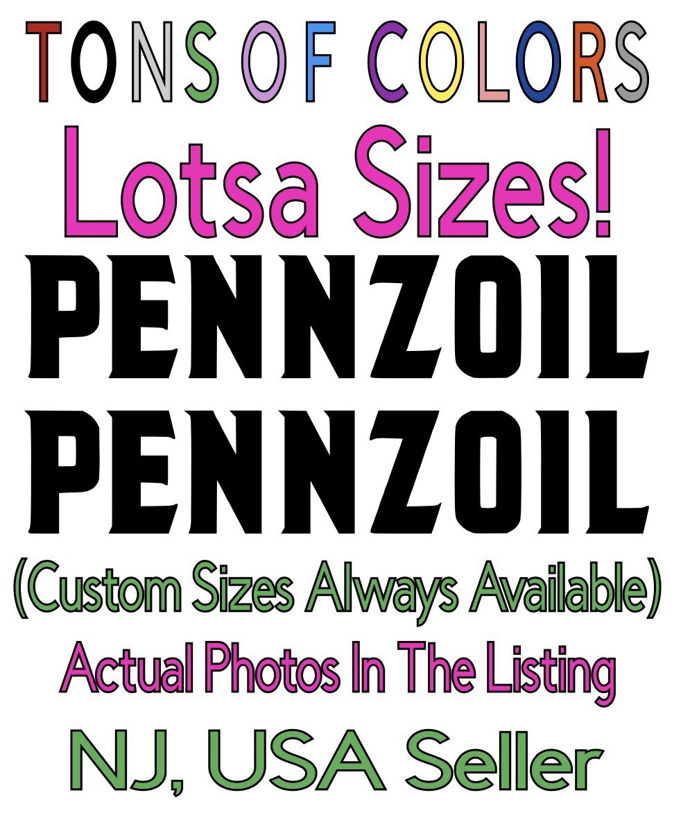 TWO Pennzoil Motor Oil Die Cut Vinyl Decals TONS Of Colors FREE Ship!