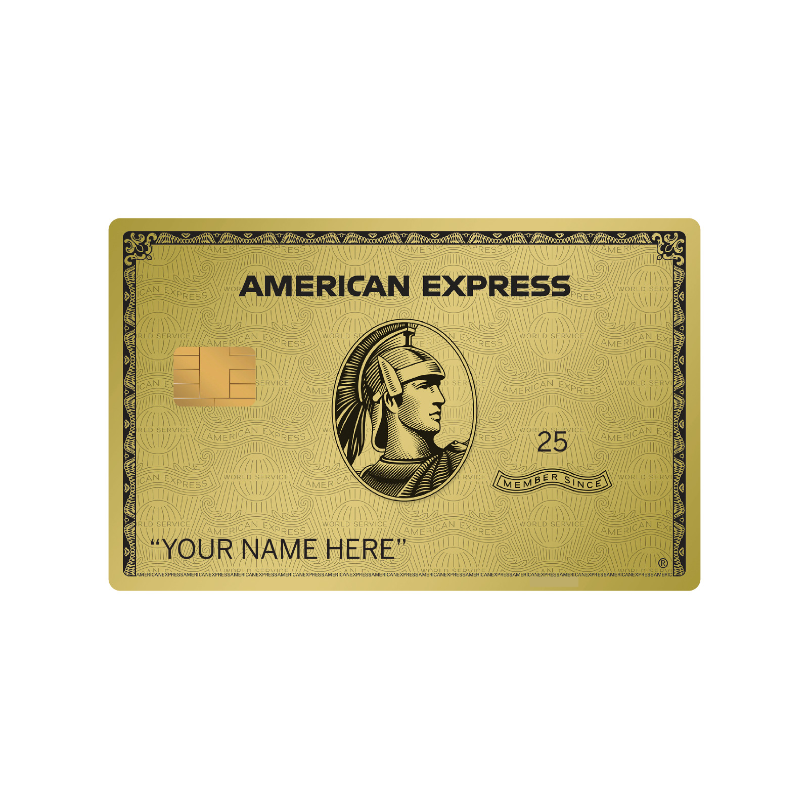 Custom AMEX Gold Card Skin (2-Pack) | Personalized Name | SMALL CHIP Sticker