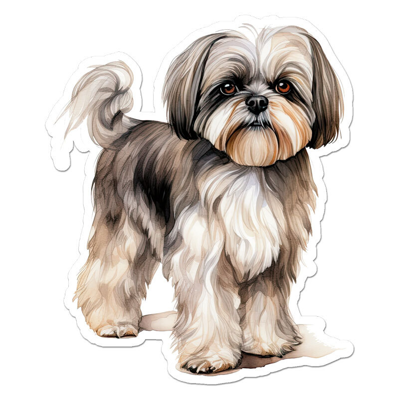 Shih Tzu Dog, Vinyl Decal Sticker, Indoor Outdoor, 3 Sizes, #11383