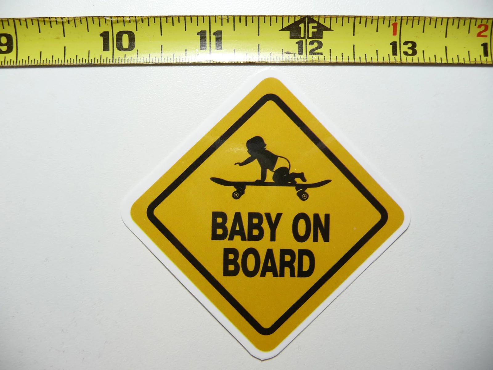 BABY ON BOARD SKATEBOARD SMALL STICKER DECAL FUN FUNNY SCRAPBOOKING NOVELTY
