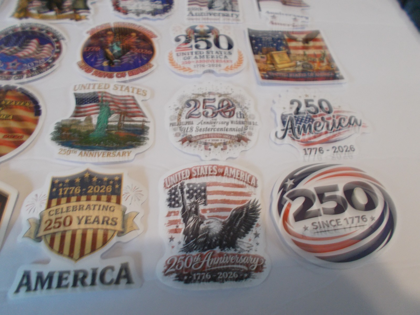 100 American 250th Anniversary Stickers 50 Different Stickers 2 of each