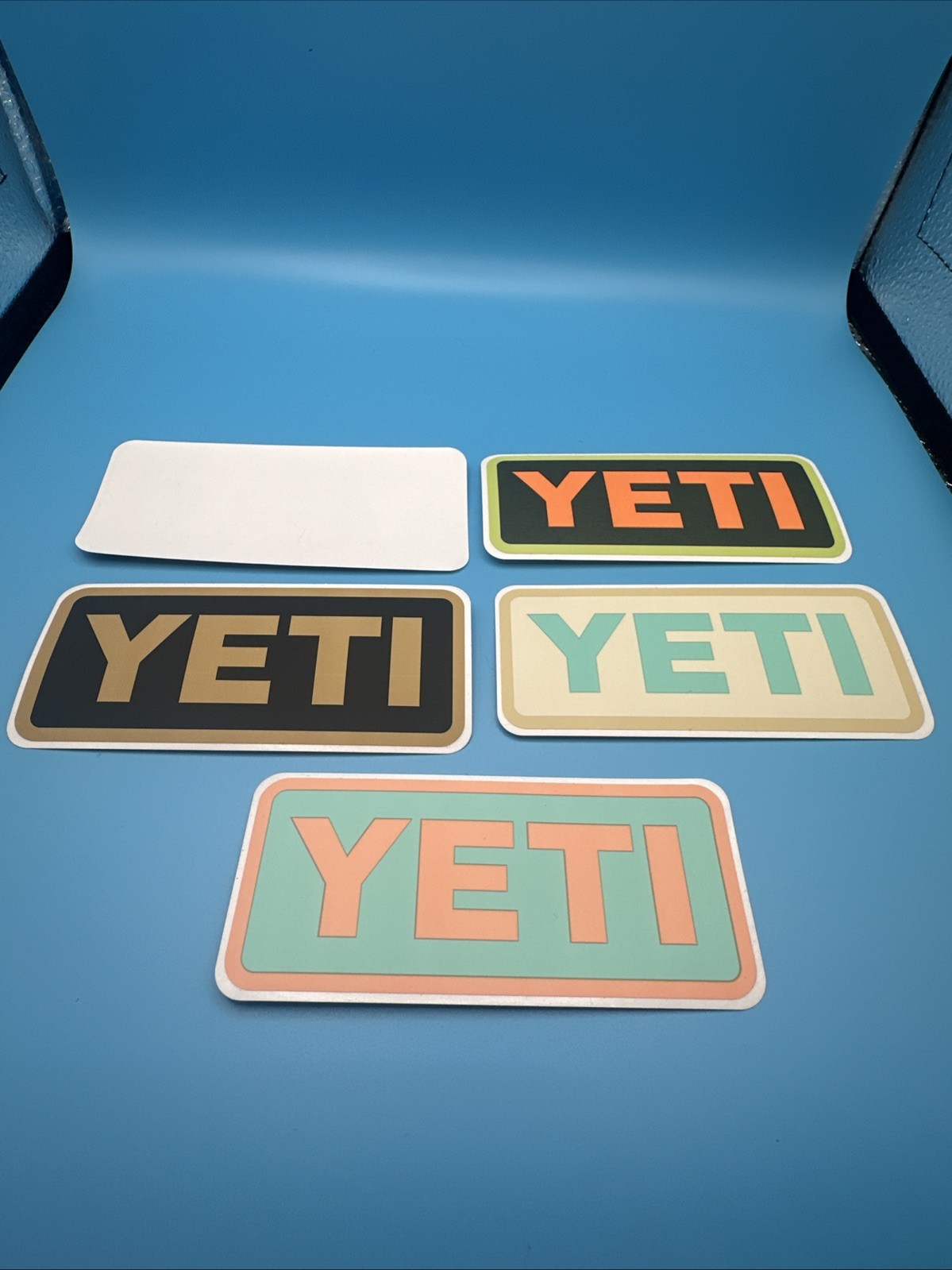 Authentic Yeti Stickers Vinyl Decals 4×1.75 Lot Of 5
