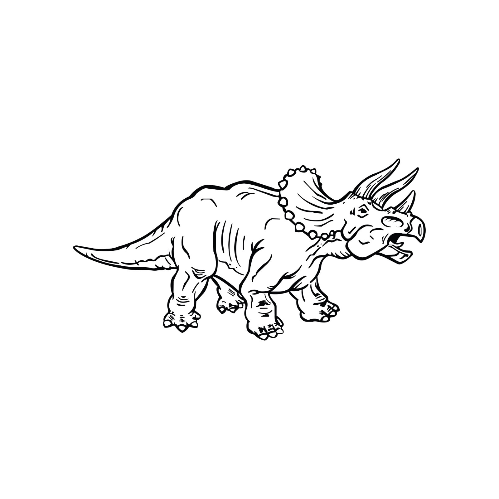 Jurassic Dinosaur Wall Decal. Triceratops Dino World for Kid's Playroom Decor.