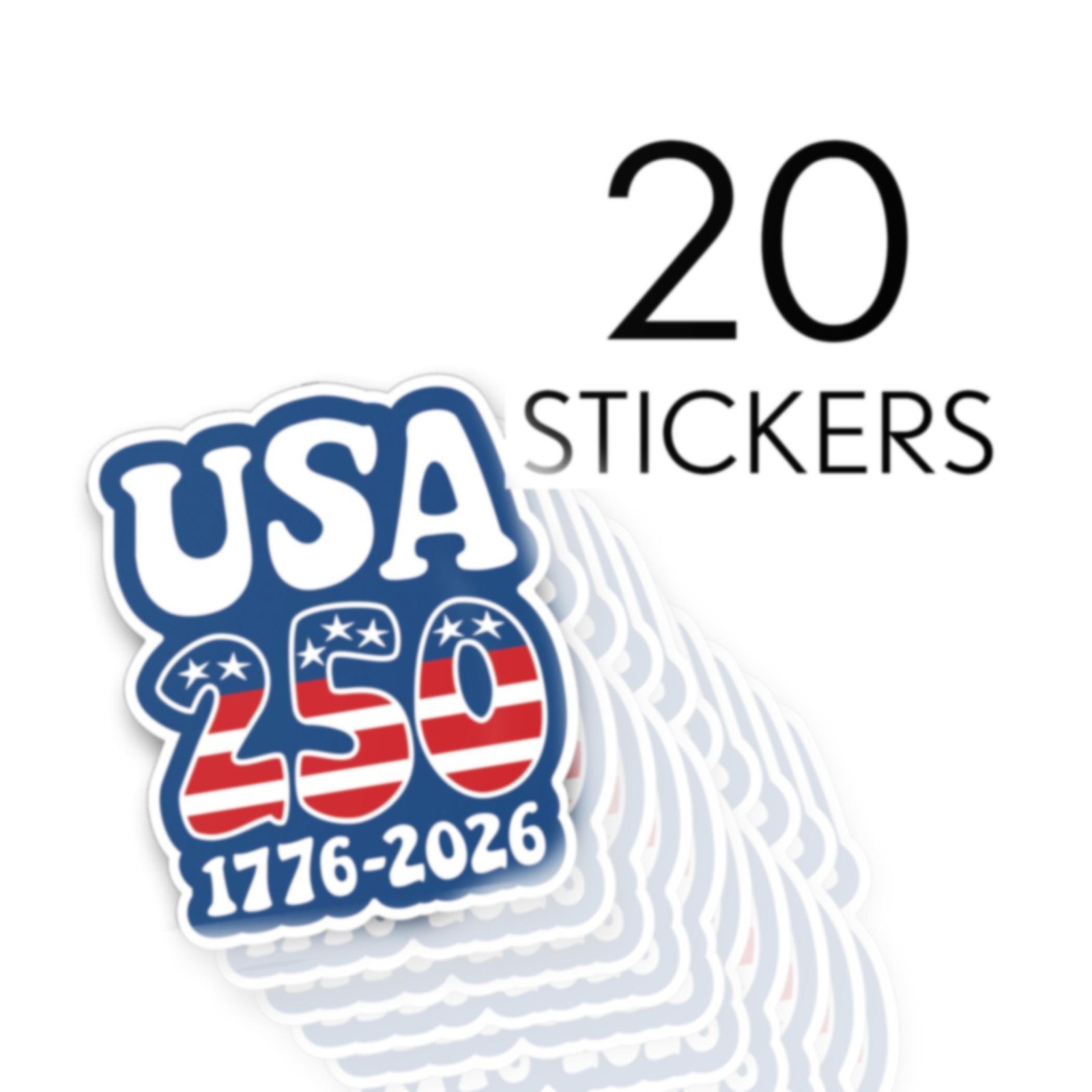 USA Stickers – Die Cut Decals Groovy America, Semiquincentennial, 250 Freedom