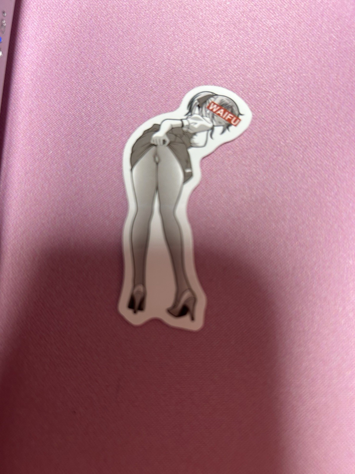 black and white waifu lewd sexy sticker #17