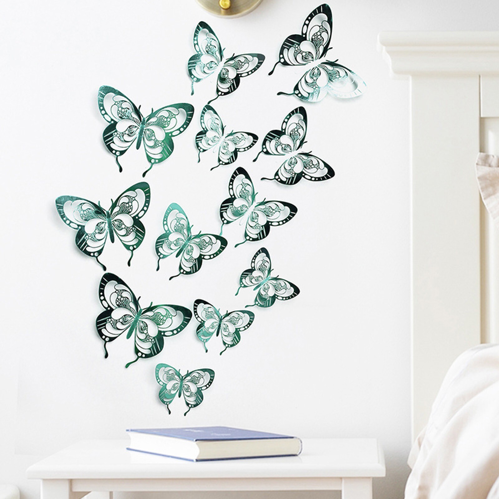 12 pcs 3d Dark Cyan New Model butterfly wall decor, party, wedding, diy