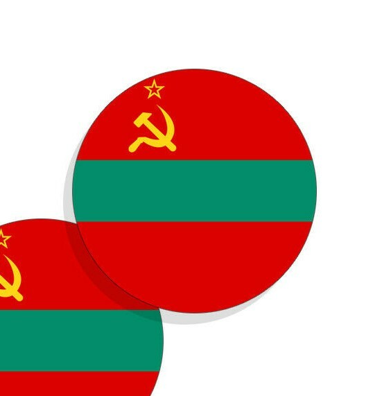 Transnistria Flag Stickers Flag Decals Round Indoor Outdoor Circles 4 pack
