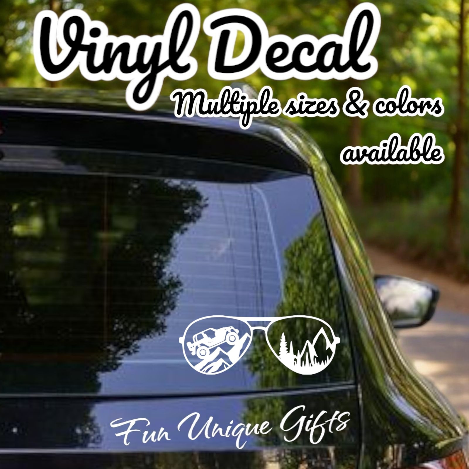 Jeep Glasses Vinyl Decal Sticker -Multiple Colors & Sizes- FREE SHIPPING