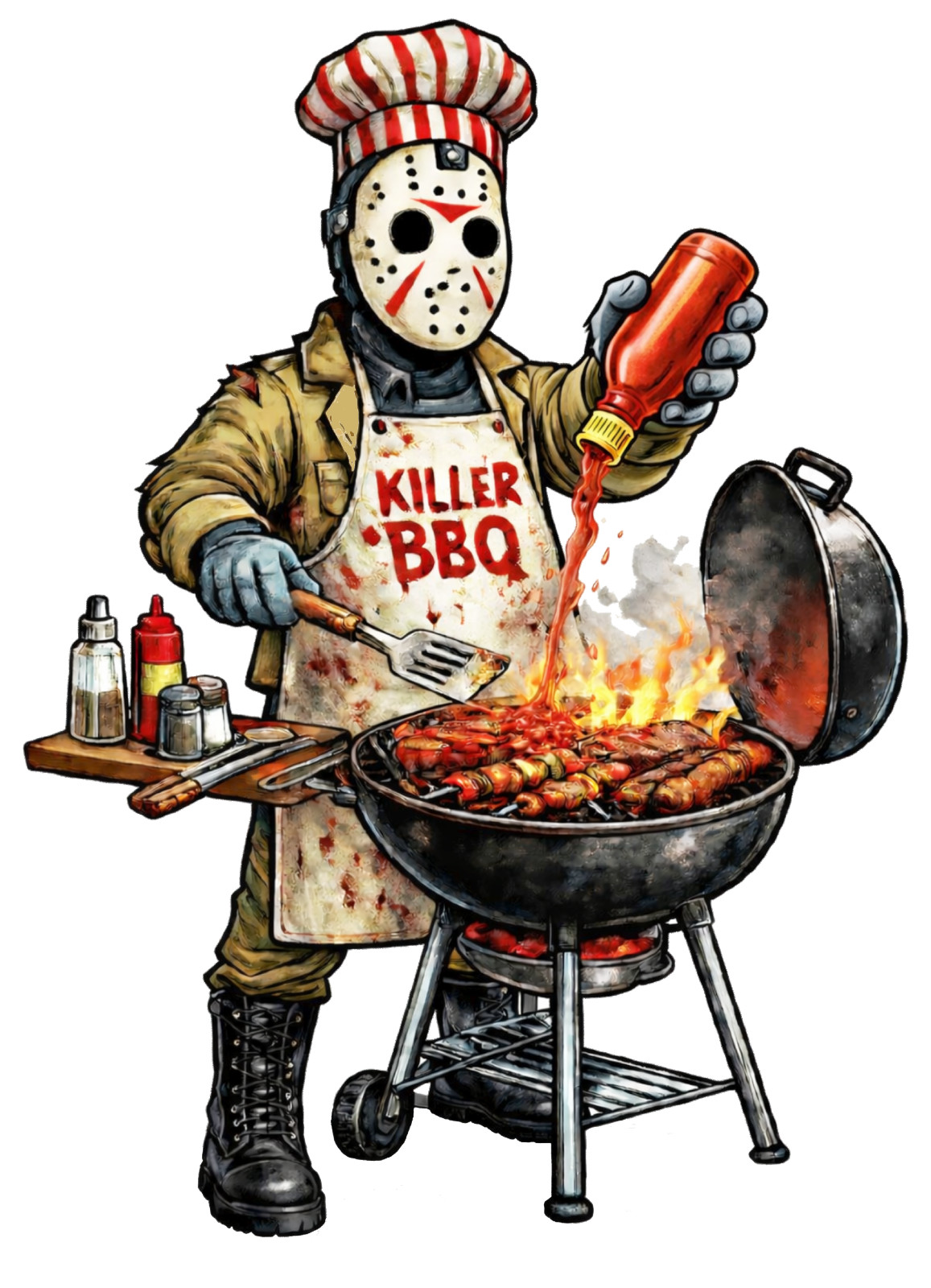 Crystal Lake BBQ Grill Master Sticker Horror Jason voorhees Chef Vinyl Decal