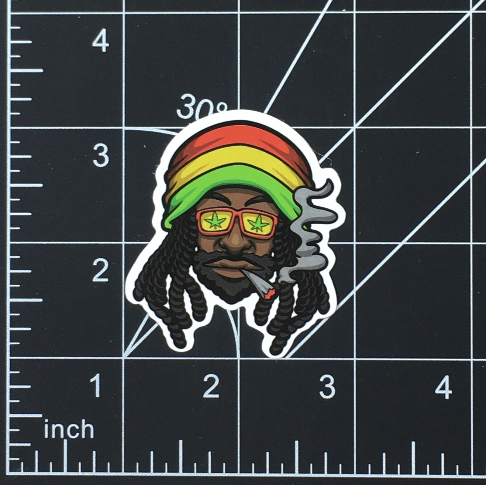 Jamacian Man – Vinyl Sticker Smoking Joint Marijuana Weed Rasta Rastafarian