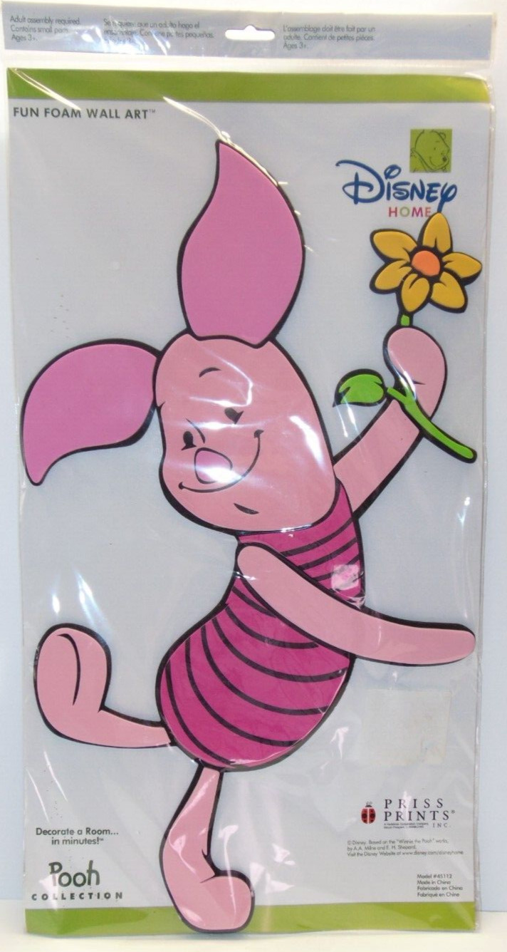 Disney Winnie The Pooh's Piglet Flowers Jumbo 3D Foam Wall Art Decal 20x11x1/4