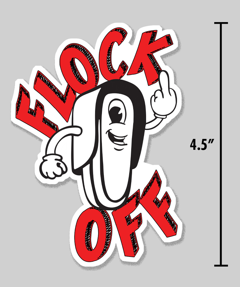 Anti-Flock Sticker "Flock Off" Surveillance Camera 4.5" Vinyl Decal