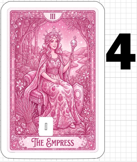 Pink THE EMPRESS Tarot Card Credit Debit ATM Skin Sticker Psychic Gift Arcana