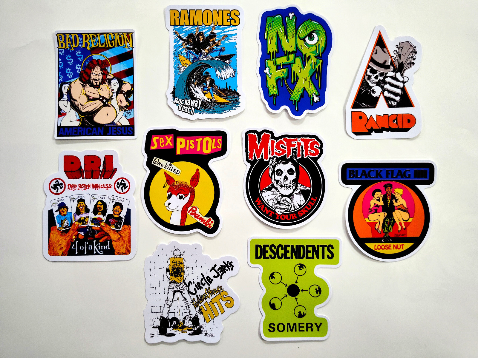 Punk Vinyl Sticker Lot (10 Stickers) SET 21 rock band crust hardcore ska emo oi!