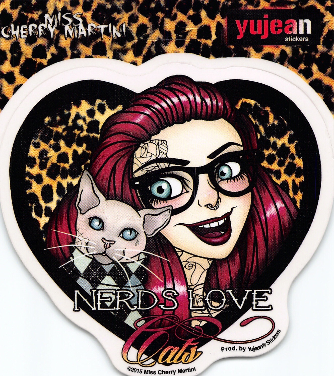 Nerds Love Cats Cassie Miss Cherry Martini Die-Cut Decal Sticker New Girl Kitty