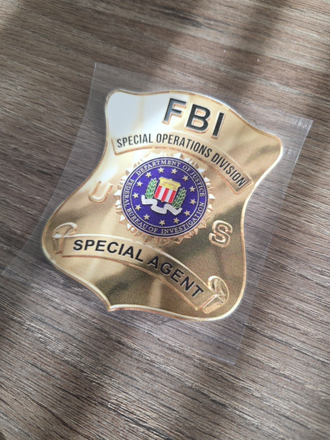 FBI Special Operation Division Badge UV DTF Decal Sticker Waterproof Made In USA