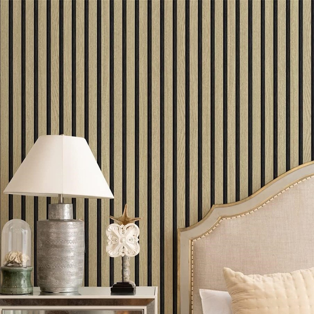 Easy Application 3D Faux Wooden Slat Wall Sticker for Contemporary Homes