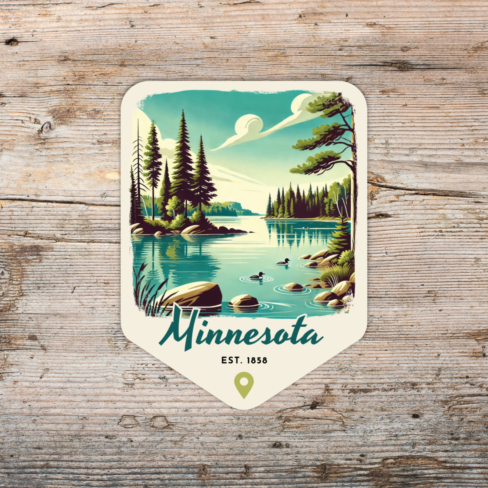 Minnesota Retro State Sticker Travel Vinyl Decal for Laptop Water Bottle Car