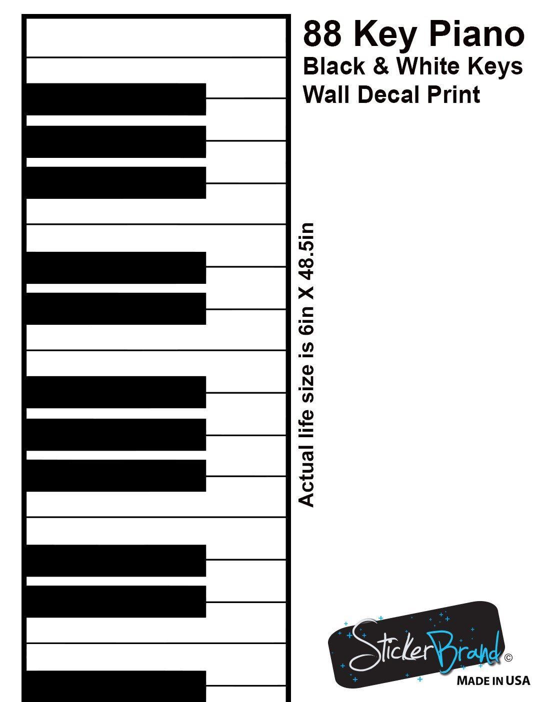 Piano Keys Graphic Wall Decal Sticker. Music Wall Art Decor. Classroom Decor.