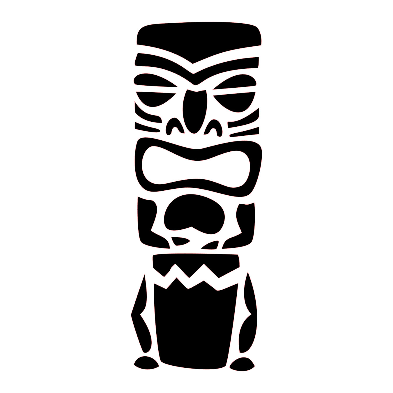 Tiki man permanent sticker decal custom cups car window laptop phone 4" x 1.5"