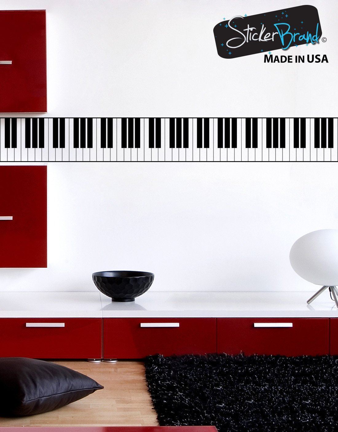 Piano Keys Graphic Wall Decal Sticker. Music Wall Art Decor. Classroom Decor.