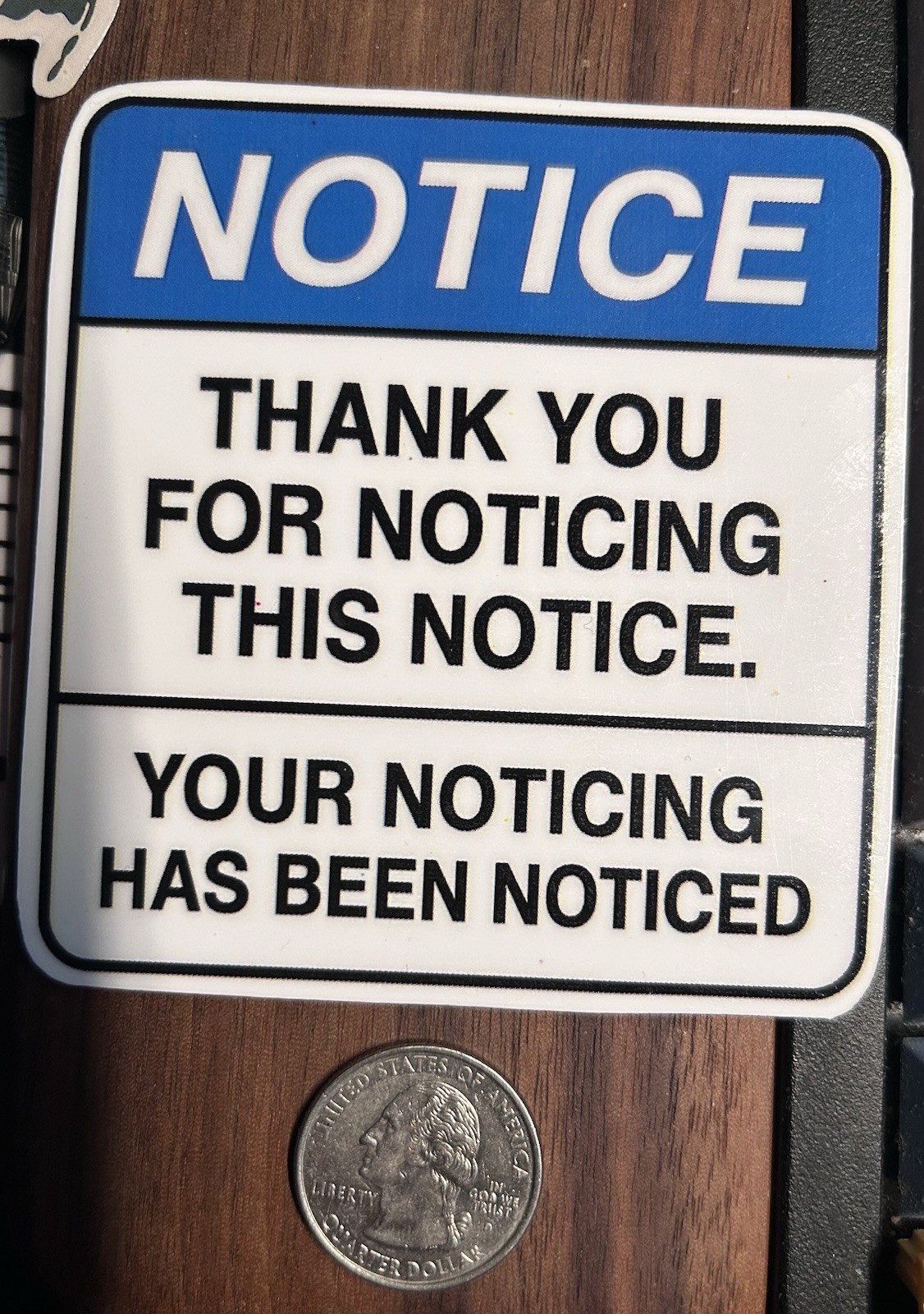 Thank You For Noticing This Notice – Prank Sticker – Glossy Vinyl