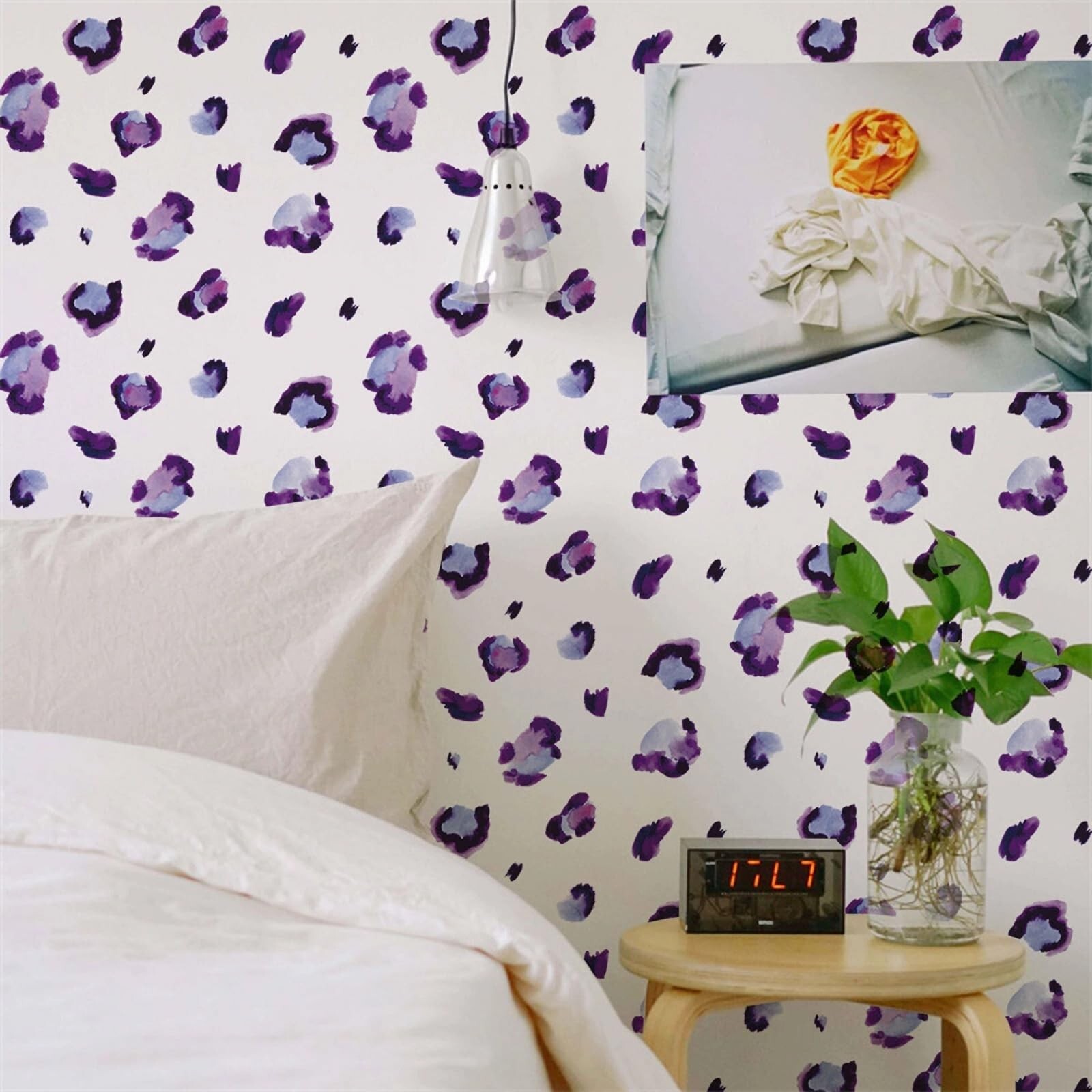 6 Sheets 180 Pcs Purple Leopard Print Wall Stickers, sacinora Animal Spot DIY…