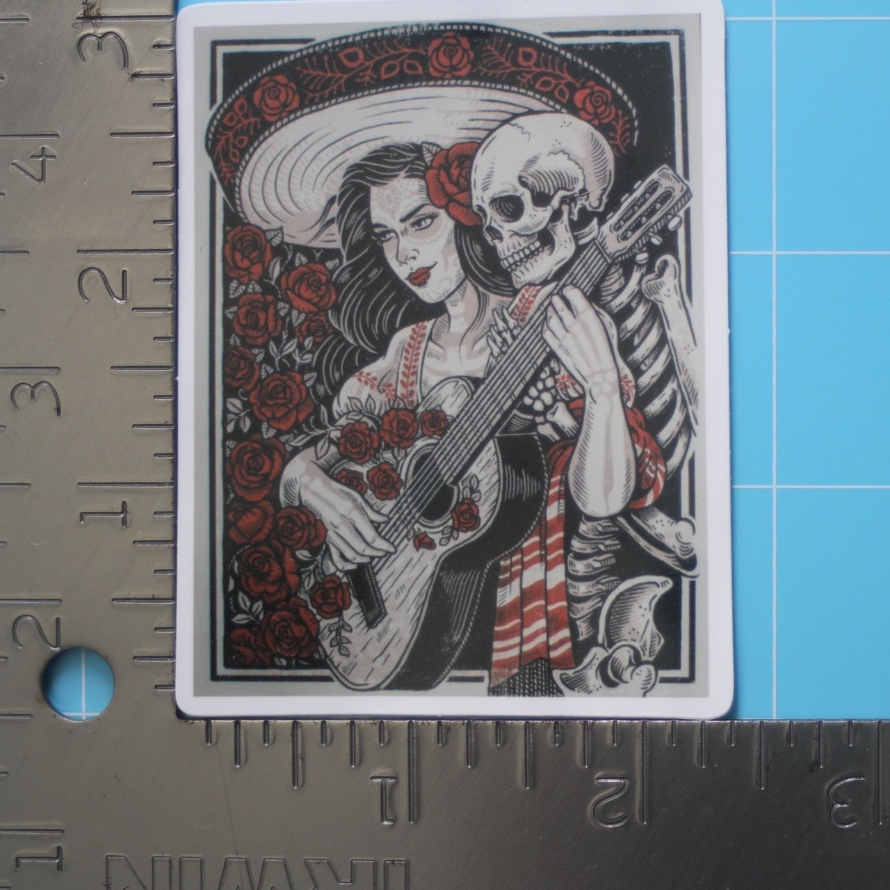 Mexican Sticker (DEATH'S EMBRACE) Chicano Mexico Pride, Gloss PVC Decal