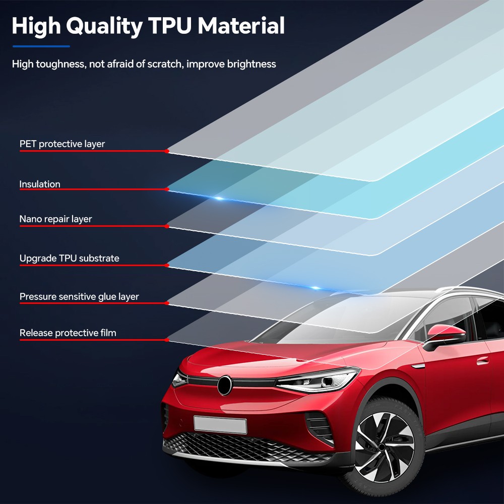 For Volkswagen ID.4 2021-2025 Pre-Cut Kit Paint Protection Film Clear PPF TPU