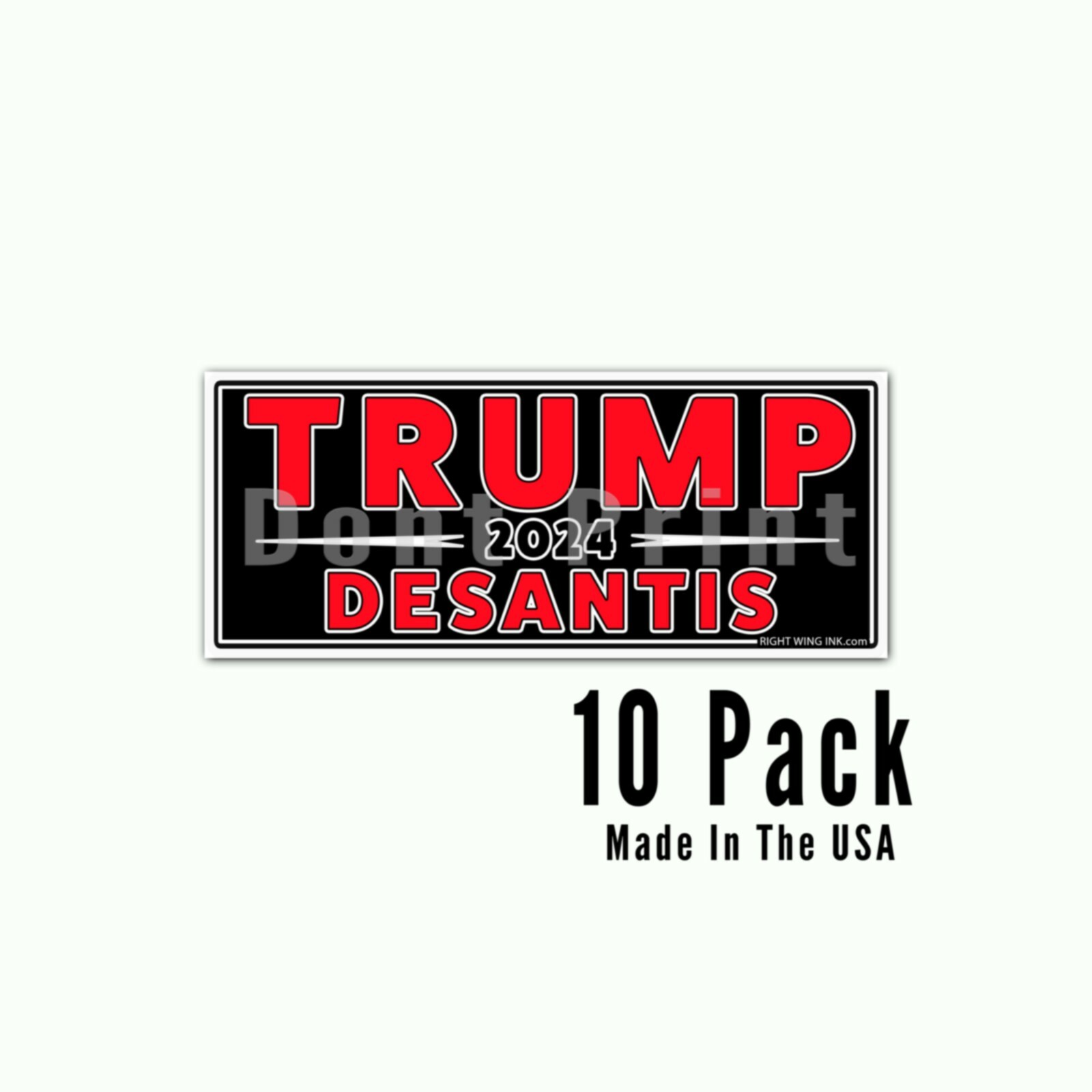Trump Desantis 2024 Black – Stickers Decals Made In the USA Black – 2 Pack