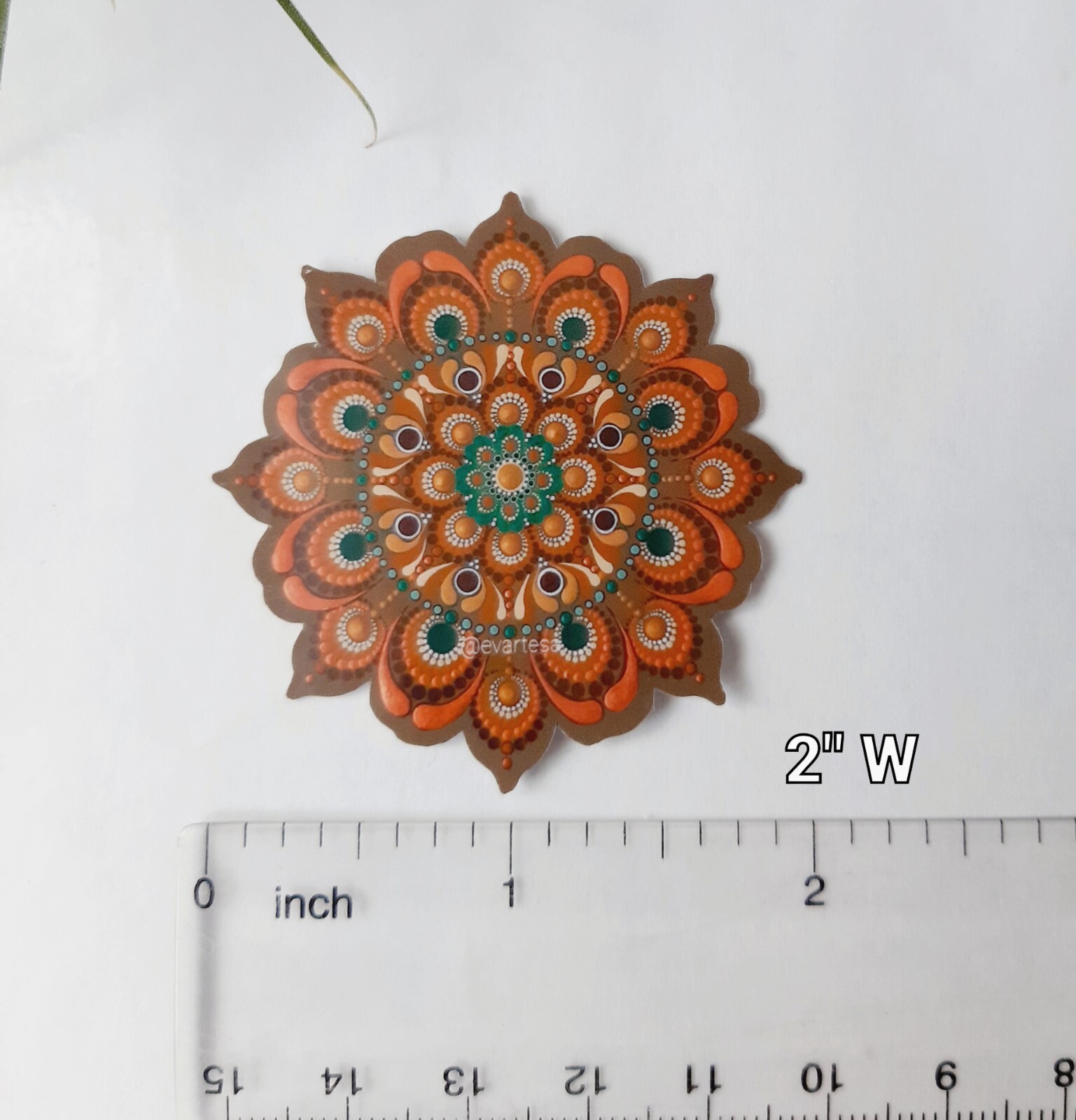 Oxidized Copper Mandala Vinyl Sticker, Meditation Yoga Buddha Water Bottle Decal