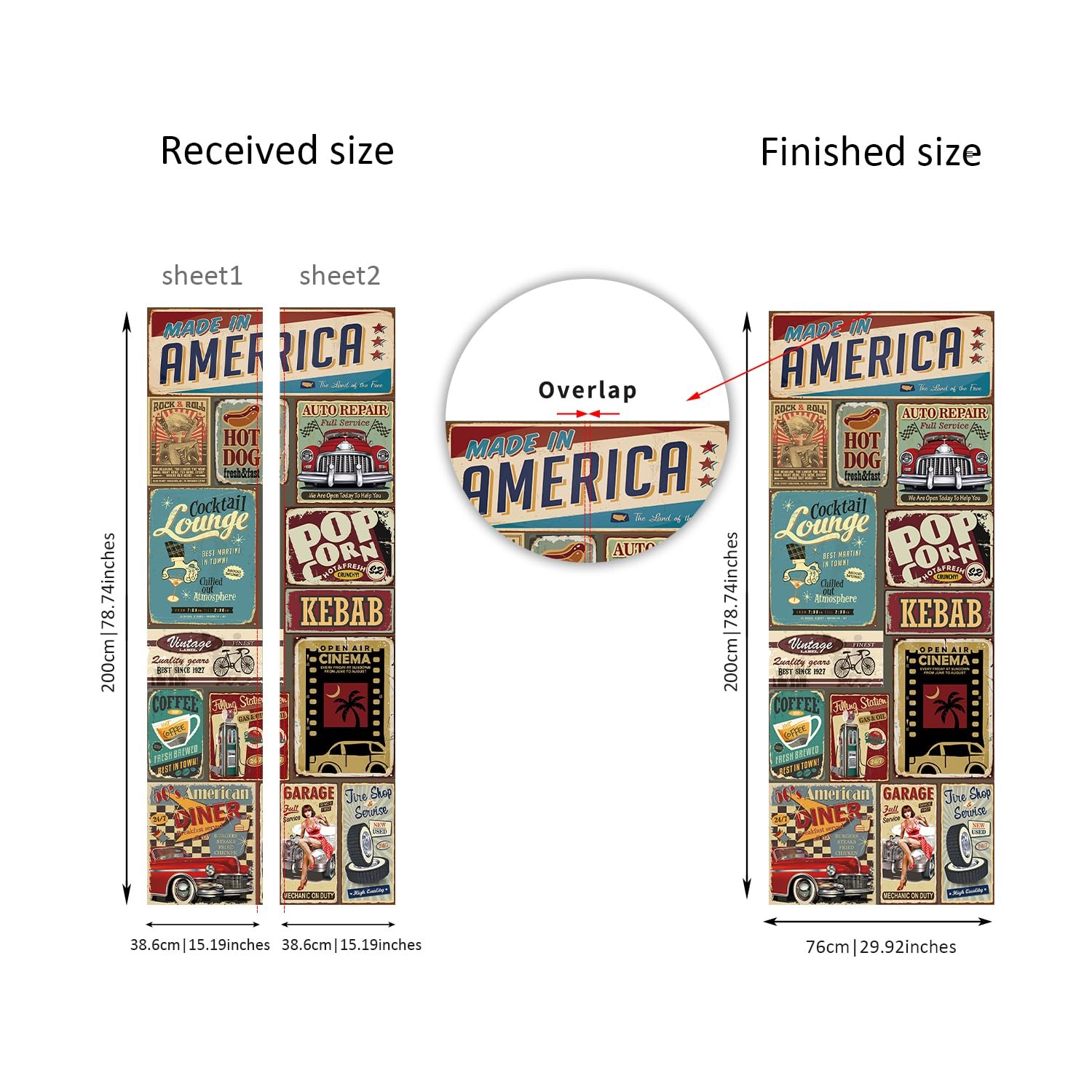 Vintage Classical Movie Poster Door Cover for Bedroom Living Room Kitchen Dec…