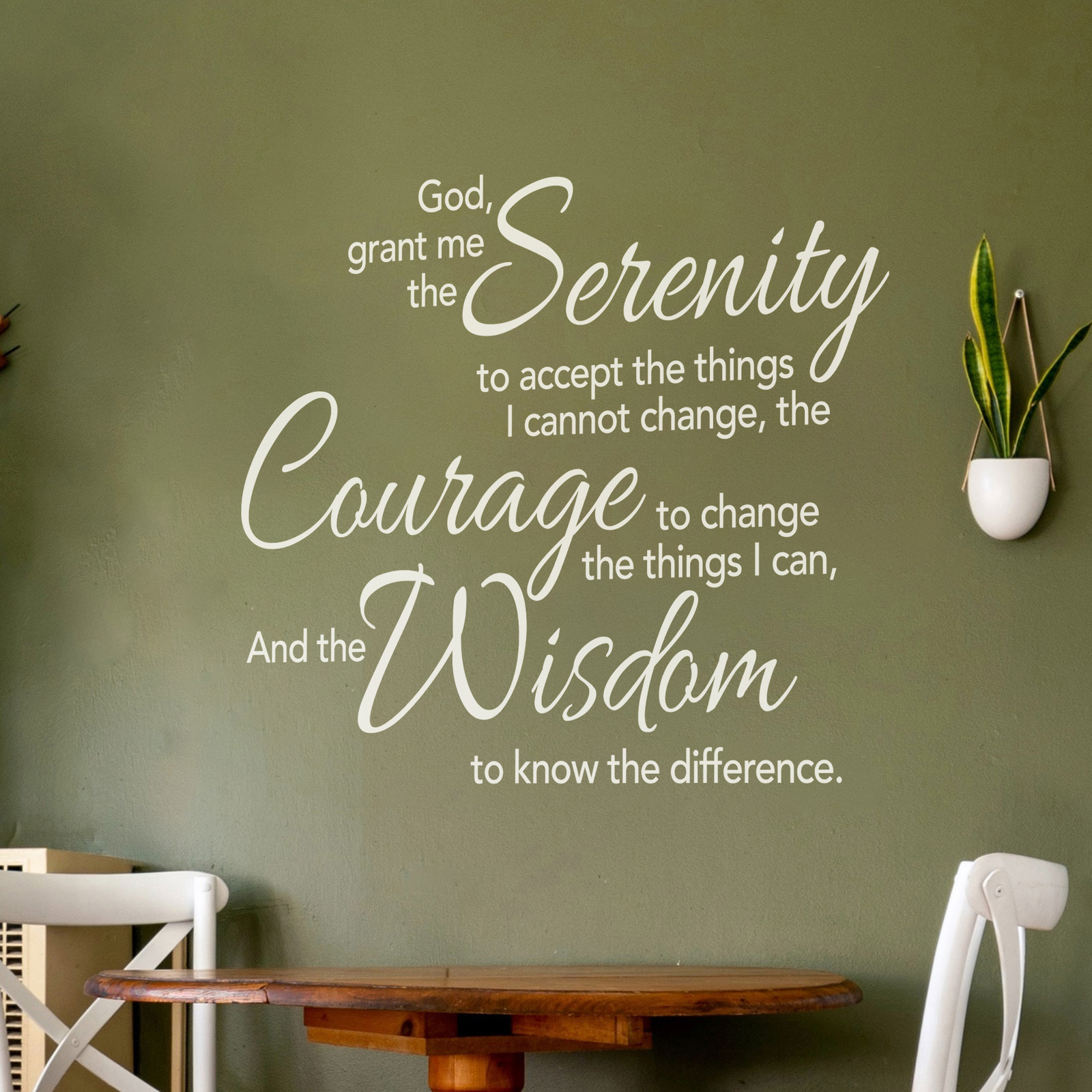 Serenity Prayer Wall Decal Sticker. Bible Verse Dining Room Wall Quote. #6789