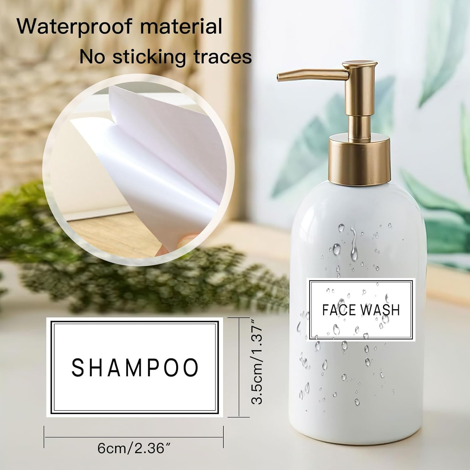 32PCS Bathroom Labels for Organizing with DIY Blank Labels,Hand Soap Dispenser L