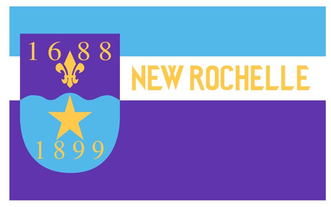 New Rochelle New York Flag Sticker Decal F758