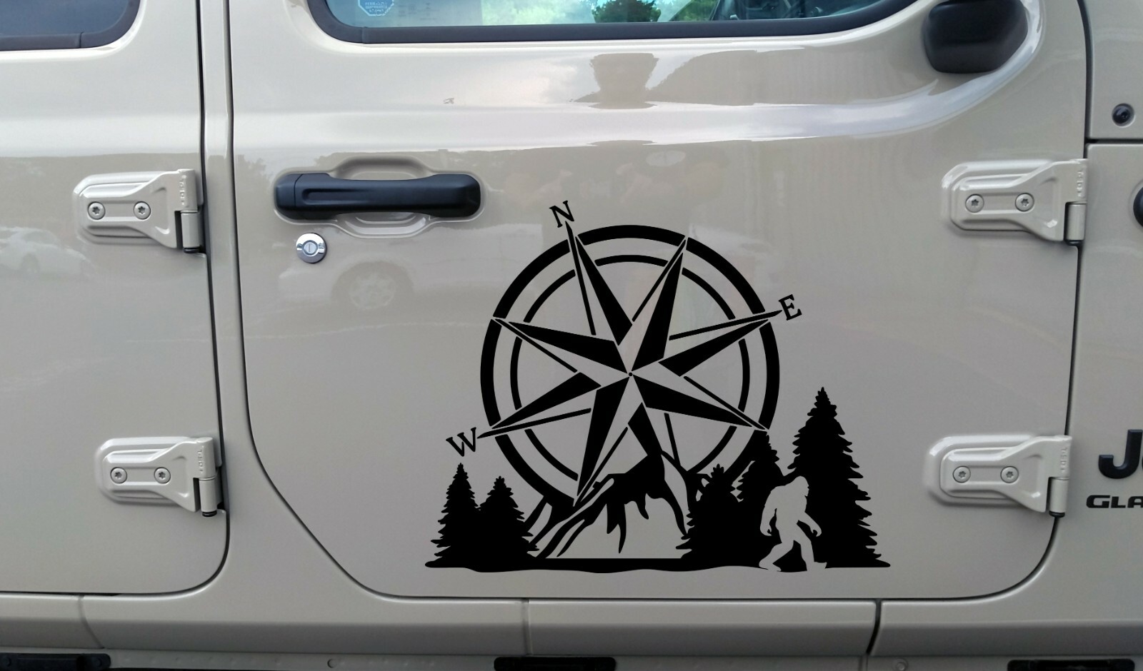 Compass Bigfoot Mountain Forest Scene V2 – Sasquatch Camping RV Graphics Scenery