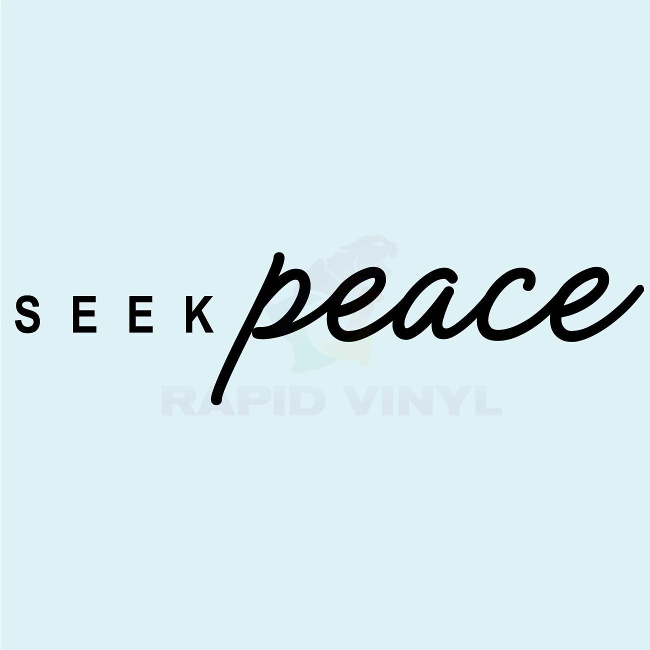 SEEK PEACE Wall Decal Vinyl Decal Religious Peace Home Wall Art Decor