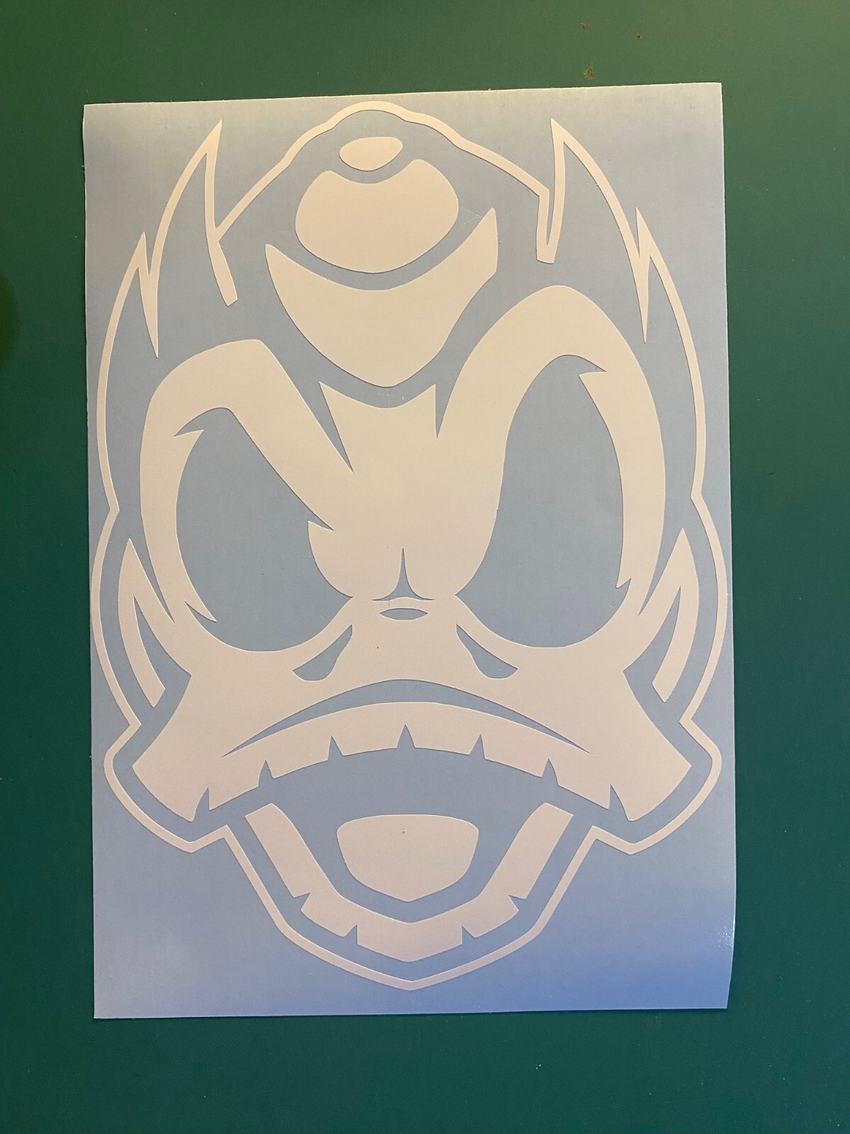 Oregon Ducks Combat Duck Decal – Sticker Die Cut WHITE
