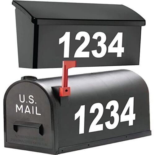 SET OF 2 Custom Mailbox Numbers Vinyl Decals / Stickers – Choose Size & Color